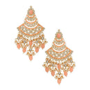 Etnico Gold Plated Traditional Handcrafted Pearl Kundan Beaded Chandbali Earrings for Women/Girls (E3055Pe)