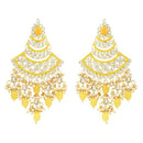Etnico Gold Plated Traditional Handcrafted Pearl Kundan Beaded Chandbali Earrings for Women/Girls (E3055Y)