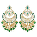 Etnico Gold Plated Traditional Pearl Kundan Beaded Chandbali Earrings for Women/Girls (E3056G)