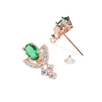 Etnico Rose Gold Plated CZ & Diamond Beautiful Studs Earrings for Women (Style 3)