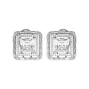 Etnico Silver Plated Traditional CZ American Diamond Stud Earrings for Women (E3071ZW)