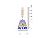 Etnico Gold Plated Traditional Meenakari Handcrafted Blue Pearl Jhumki Earrings for Women/Girls(E3072Bl)