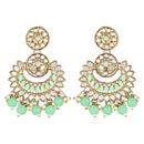 Etnico Gold Plated Traditional Kundan & Stone Studded Chandbali Earrings For Women(E3079Min)