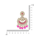 Etnico Gold Plated Traditional Kundan & Stone Studded Chandbali Earrings For Women(E3079Q)