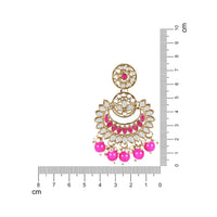 Etnico Gold Plated Traditional Kundan & Stone Studded Chandbali Earrings For Women(E3079Q)
