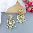 Etnico Gold Plated Traditional Kundan & Stone Studded Chandbali Earrings For Women(E3080Min)