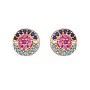 Etnico Valentine's Special Rose Gold Plated Glittering Crystal AD Stone Studs Earrings for Women & Girls (E3082)