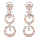 Etnico Stylish Latest Fashion Rose Gold Plated Glittering Crystal AD Stone studded Earrings for Women & Girls (E3087RG)