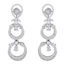 Etnico Stylish Latest Fashion Rose Gold Plated Glittering Crystal AD Stone studded Earrings for Women & Girls (E3087S)