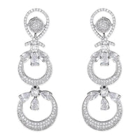 Etnico Stylish Latest Fashion Rose Gold Plated Glittering Crystal AD Stone studded Earrings for Women & Girls (E3087S)