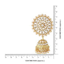 Etnico Traditional Gold Plated With Stunning Antique Finish Kundan & Pearl Jhumka Earrings for Women/Girls (E3091W)