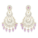 Etnico Gold Plated Traditional Kundan & Pearl Chandbali Earrings For Women (E3093Pu)