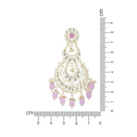 Etnico Gold Plated Traditional Kundan & Pearl Chandbali Earrings For Women (E3093Pu)
