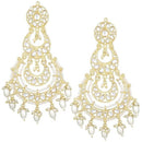 Etnico Gold Plated Traditional Kundan & Pearl Chandbali Earrings For Women (E3093W)