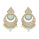 Etnico Gold Plated Traditional Pearl Kundan Stone Studded Chandbali Earring For Women/Girls (E3101Sb)
