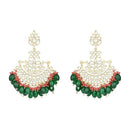 Etnico Gold Plated Traditional Kundan Pearl Chandbali Earrings For Women And Girls (E3102G)