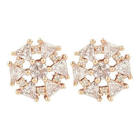 Etnico Stylish Latest Fashion Rose Gold Plated CZ and American Diamond Fashionable Look Stud Earrings For Women/Girls (E3107RG)