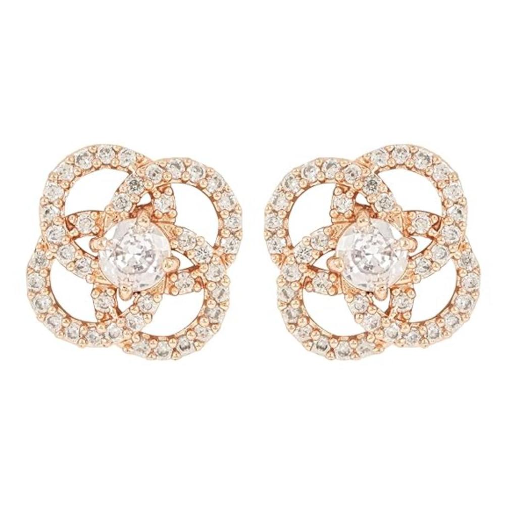 Etnico Stylish Latest Fashion Rose Gold Plated CZ and American Diamond Fashionable Look Stud Earrings For Women/Girls (E3109RG)
