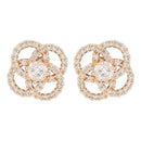 Etnico Stylish Latest Fashion Rose Gold Plated CZ and American Diamond Fashionable Look Stud Earrings For Women/Girls (E3109RG)