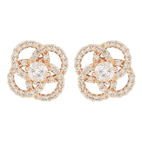 Etnico Stylish Latest Fashion Rose Gold Plated CZ and American Diamond Fashionable Look Stud Earrings For Women/Girls (E3109RG)