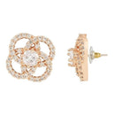 Etnico Stylish Latest Fashion Rose Gold Plated CZ and American Diamond Fashionable Look Stud Earrings For Women/Girls (E3109RG)