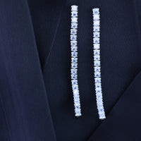 Etnico Silver Plated Sparkling Glamorous CZ and American Diamond Mother's Day Special Tassel Drop Fashionable Earrings for Women