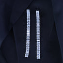 Etnico Valentines Special Sparkling Glamorous Silver Plated CZ and American Diamond Tassel Drop Fashionable Earrings for Women/Girls 