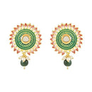 Etnico Gold Plated Traditional Meenakari Kundan Studded Pearl Drop Chandbali Earrings For Women & Girls (E3123G)