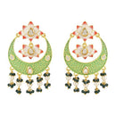Etnico Gold Plated Traditional Handcrafted Meenakari Pearl Kundan Beaded Chandbali Earring For Women & Gilrs (E3134Min)