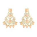 Etnico Gold Plated Traditional Kundan Pearl Chandbali Earrings For Women/Girls (E3135Pe)