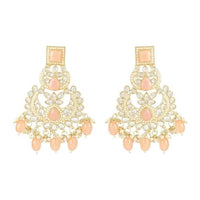 Etnico Gold Plated Traditional Kundan Pearl Chandbali Earrings For Women/Girls (E3135Pe)