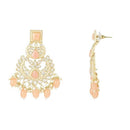 Etnico Gold Plated Traditional Kundan Pearl Chandbali Earrings For Women/Girls (E3135Pe)