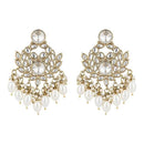 Etnico Gold Plated Traditional Kundan & Pearl Chandbali Earrings For Women (E3155W)