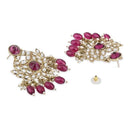 Etnico Gold Plated Traditional Kundan & Pearl Chandbali Earrings For Women (E3155Wi)