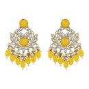 Etnico Gold Plated Traditional Kundan & Pearl Chandbali Earrings For Women (E3155Y)