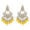 Etnico Gold Plated Traditional Kundan & Pearl Chandbali Earrings For Women (E3156Y)