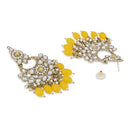 Etnico Gold Plated Traditional Kundan & Pearl Chandbali Earrings For Women (E3156Y)