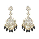 Etnico Gold Plated Traditional Kundan & Pearl Chandbali Earrings For Women (E3157B)