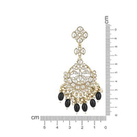 Etnico Gold Plated Traditional Kundan & Pearl Chandbali Earrings For Women (E3157B)