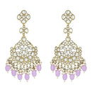 Etnico Gold Plated Traditional Kundan & Pearl Chandbali Earrings For Women (E3157Pu)