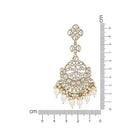 Etnico Gold Plated Traditional Kundan & Pearl Chandbali Earrings For Women (E3157W)