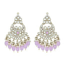 Etnico Gold Plated Traditional Meenakari Kundans & Pearls Chandbali Earrings For Women (E3158Pu)
