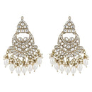 Etnico Gold Plated Traditional Kundan & Pearl Chandbali Earrings For Women (E3158W)