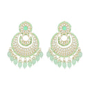 Etnico Gold Plated Traditional Kundan Pearl Chandbali Earrings For Women And Girls (E3159Min)