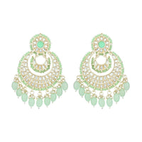 Etnico Gold Plated Traditional Kundan Pearl Chandbali Earrings For Women And Girls (E3159Min)