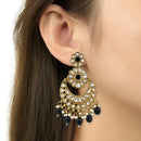 Etnico Gold Plated Traditional Handcrafted Kundan Pearl Floral Design Earrings For Women/Girls
