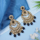 Etnico Gold Plated Traditional Handcrafted Kundan Pearl Floral Design Earrings For Women/Girls