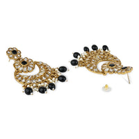 Etnico Gold Plated Traditional Handcrafted Kundan Pearl Floral Design Earrings For Women/Girls