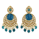 Etnico Gold Plated Traditional Handcrafted Kundan Pearl Chandbali Earrings For Women (E3176PG)