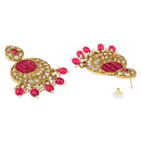 Etnico Gold Plated Traditional Handcrafted Kundan Pearl Chandbali Earrings For Women/Girls